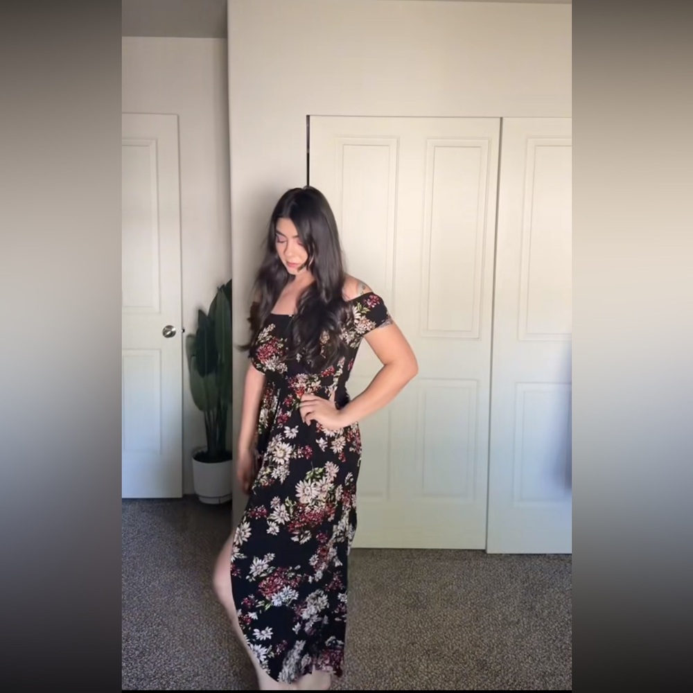 Floral Black Romper